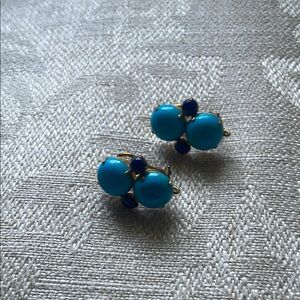 Bounkit turquoise and lapis earrings (signed)